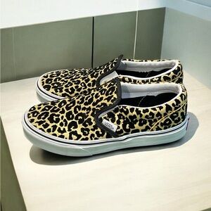 Vans Slip On Girls Metallic Gold and Black Shoes Size 4Jr.  New